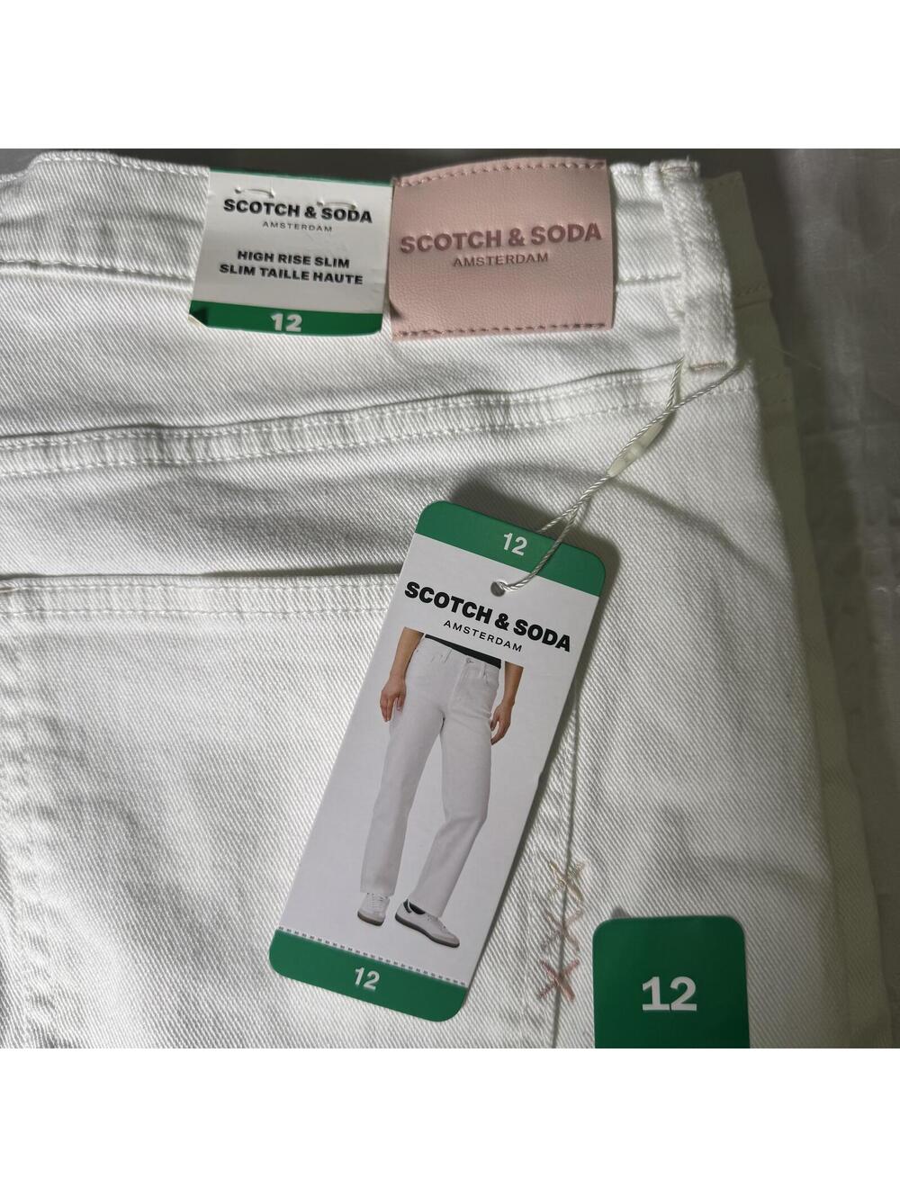 Scotch & Soda Amsterdam High Rise Slim White Jeans Women’s Size 12 NWT Stretch - Picture 3 of 8
